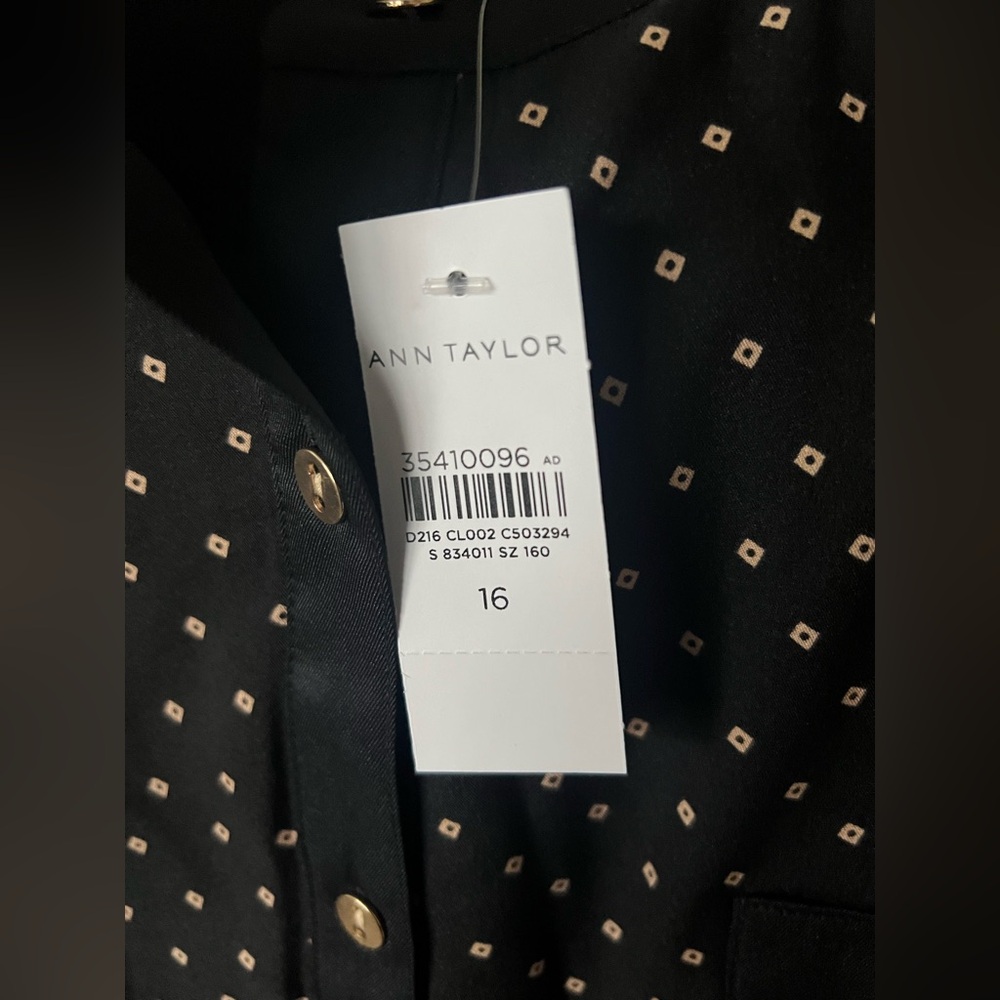 Ann Taylor Black and White Polka Dot Long Sleeve Dress - Picture 13 of 14
